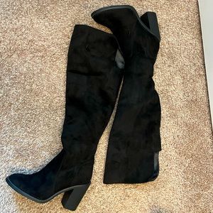 Eva & Zoe - Black Suede Knee High Boots size 6.5